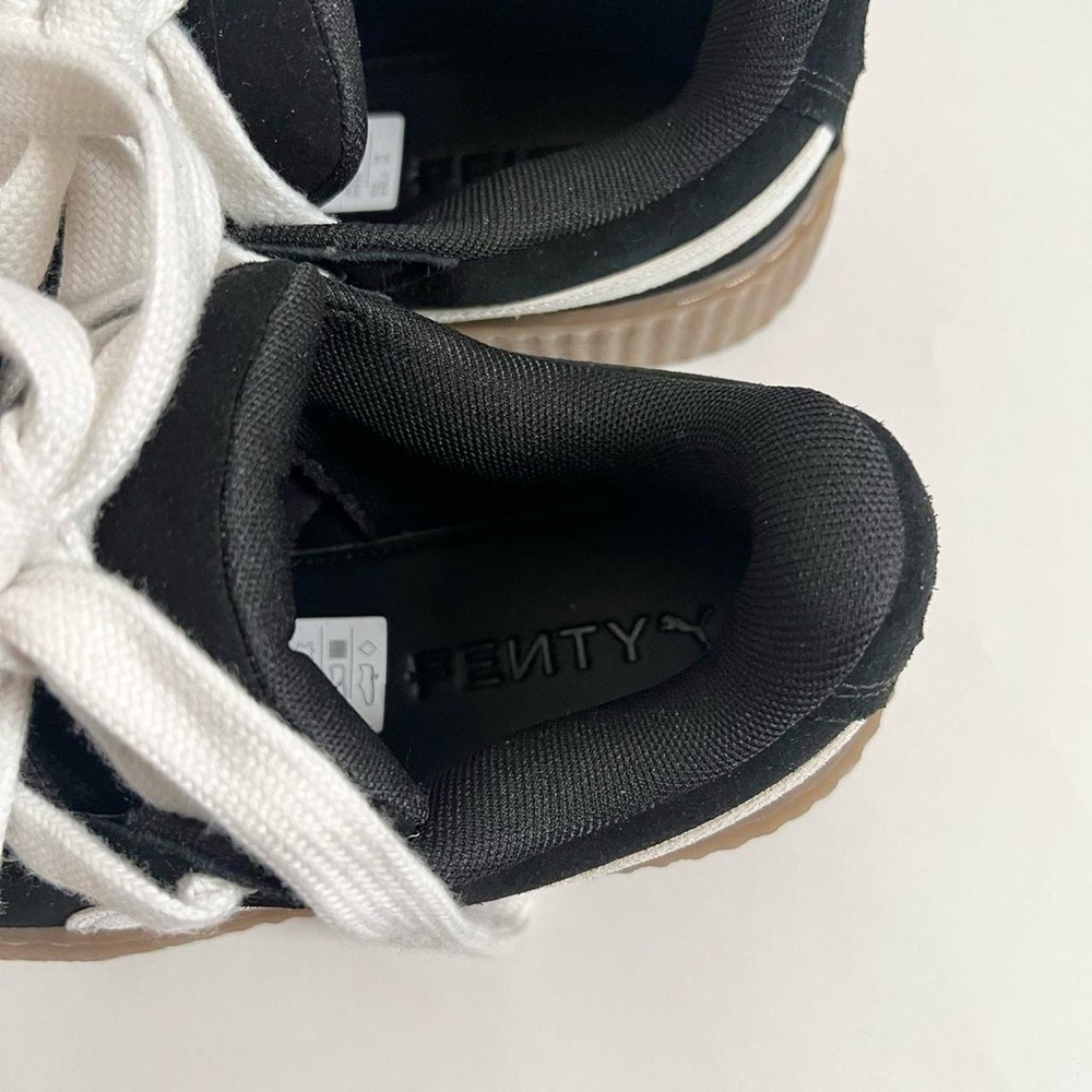 Fenty Puma Black Suede Platform Creeper Sneakers with Gum Sole - Picture 3 of 8